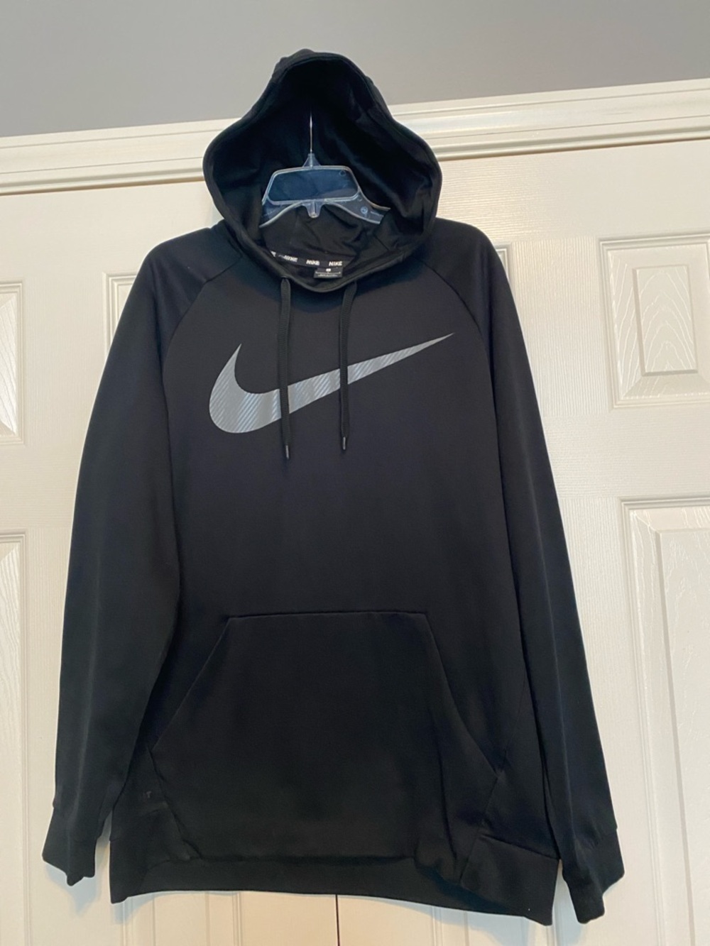 Nike Black Hoodie with Gray Swoosh Logo